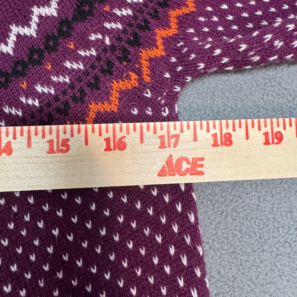 ModCloth Ghost Sweater Halloween Fair Isle Purple Cotton Knit Large Retro Spooky - Picture 6 of 12